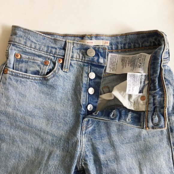 Levi's Premium Wedgie Blue Denim Jeans Pants Size 24 - Picture 12 of 13